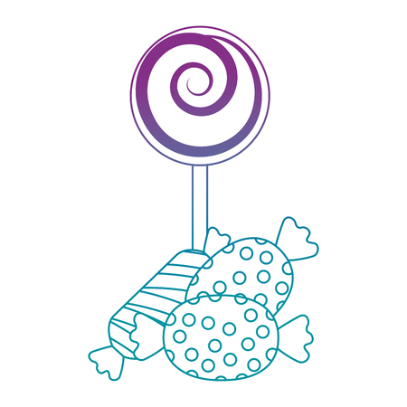 sweet lollipop and candies vector illustration designのイラスト素材