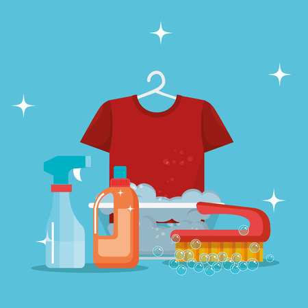 laundry service set products vector illustration designのイラスト素材