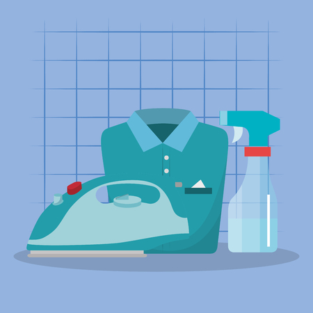 iron appliance with laundry service icons vector illustration designのイラスト素材