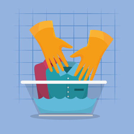 laundry service set products vector illustration designのイラスト素材