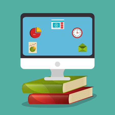 electronic learning with computer vector illustration designのイラスト素材