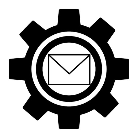 gear machine with envelope isolated icon vector illustration designのイラスト素材