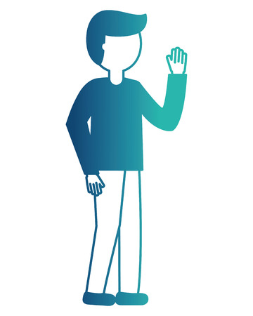 man character standing avatar image vector illustration neon designのイラスト素材