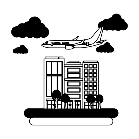 airplane flying isolated icon vector illustration designのイラスト素材