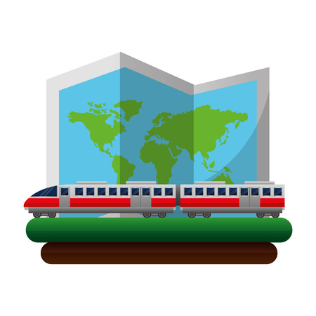 travel train map location tourism vector illustrationのイラスト素材