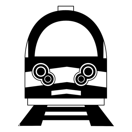 train moving on rail tracks travel front view vector illustrationのイラスト素材