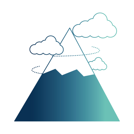 snowy mountain with cloud isolated icon vector illustration designのイラスト素材