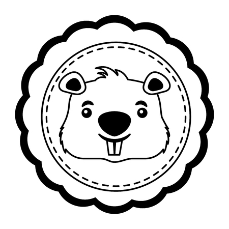 lace masculine beaver animal isolated icon vector illustration designのイラスト素材