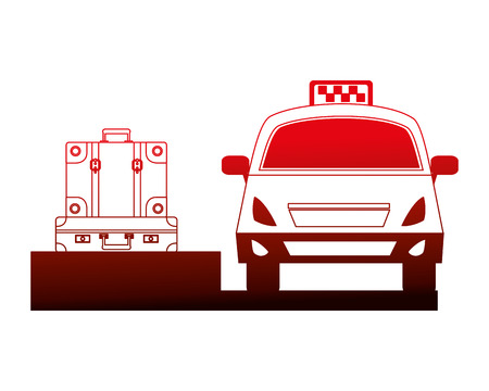 taxi car service with suitcase isolated icon vector illustration designのイラスト素材