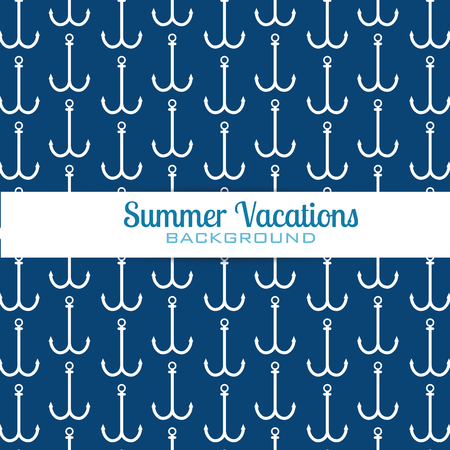 summer vacations anchors pattern vector illustration designのイラスト素材