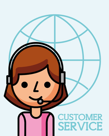 operator woman world business customer service vector illustrationのイラスト素材