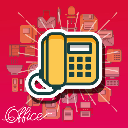 telephone device call communication office vector illustrationのイラスト素材