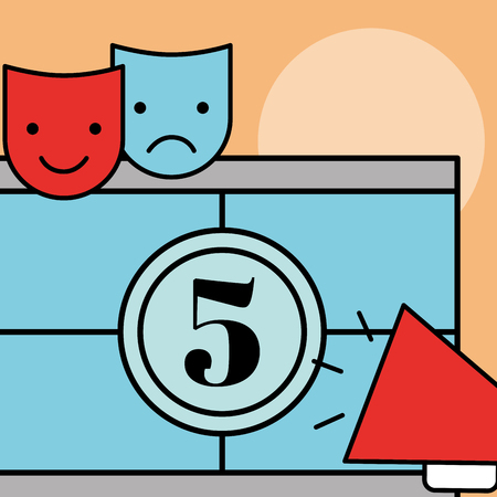 movie countdown comedy and tragedy vector illustrationのイラスト素材