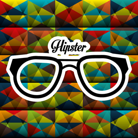 glasses style hipster poster vector illustration designのイラスト素材