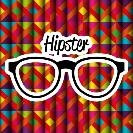 glasses style hipster poster vector illustration designのイラスト素材