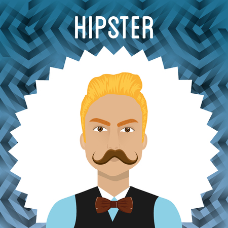 man style hipster character vector illustration designのイラスト素材