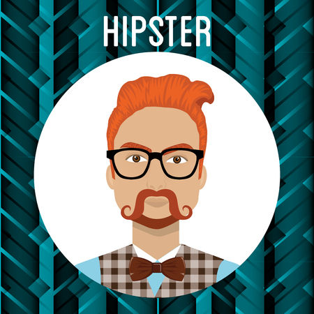 man style hipster character vector illustration designのイラスト素材