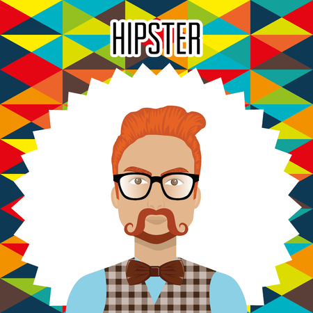 man style hipster character vector illustration designのイラスト素材