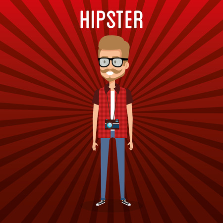 man style hipster character vector illustration designのイラスト素材