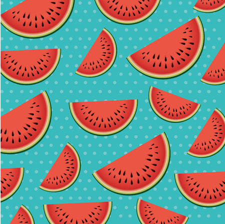 fresh watermelons sliceds pattern vector illustration designのイラスト素材