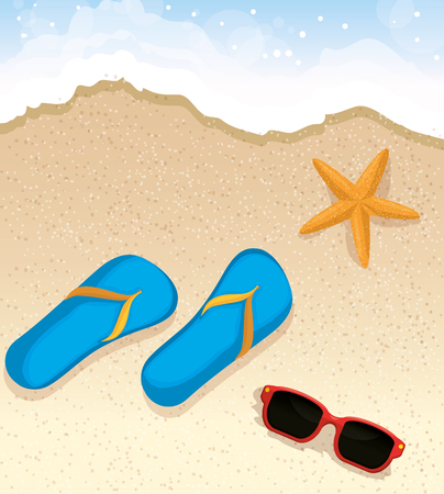 beach with summer holidays icons vector illustration designのイラスト素材