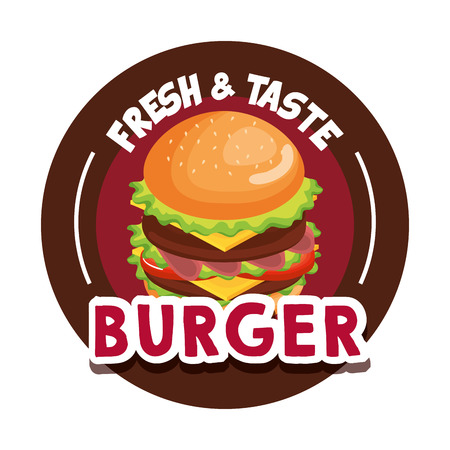 delicious big burger fast food vector illustration designのイラスト素材