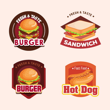 delicious fast food icons vector illustration designのイラスト素材