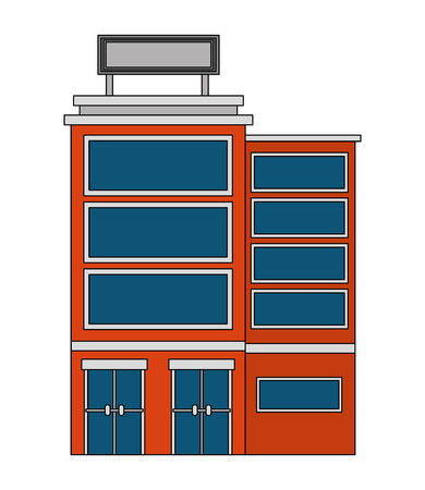 building hotel isolated icon vector illustration designのイラスト素材