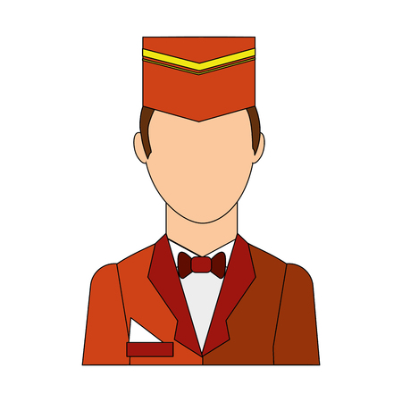 bellboy hotel worker isolated icon vector illustration designのイラスト素材