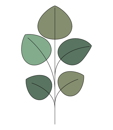 branch with leafs decorative icon vector illustration designのイラスト素材