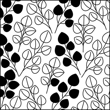 branch with leafs decorative pattern vector illustration designのイラスト素材