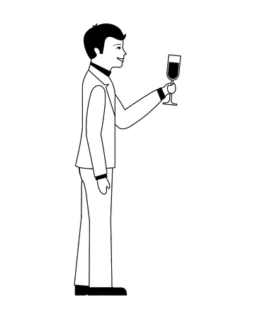 husband marriage with cup isolated icon vector illustration designのイラスト素材