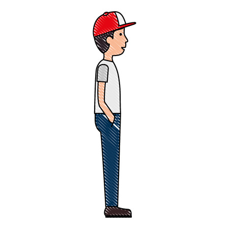 delivery worker avatar character vector illustration designのイラスト素材