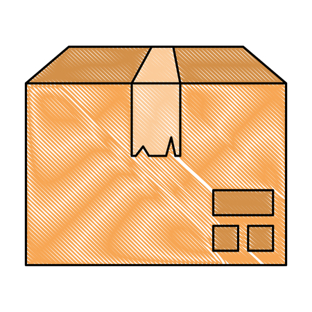 packing box carton icon vector illustration designのイラスト素材