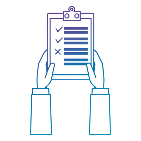 hands with clipboard checklist vector illustration designのイラスト素材