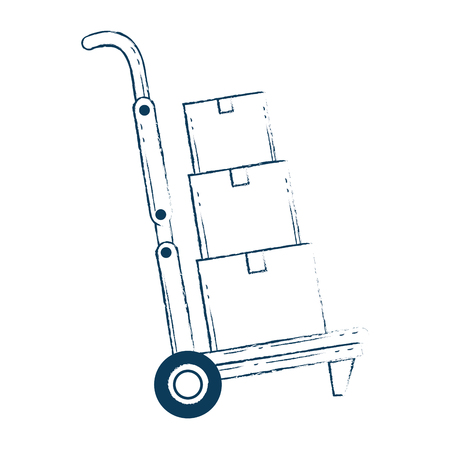 cart with packing box carton vector illustration designのイラスト素材