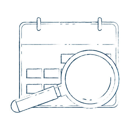 calendar reminder with magnifying glass vector illustration designのイラスト素材