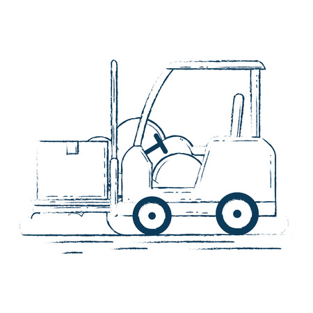 forklift vehicle with boxes vector illustration designのイラスト素材
