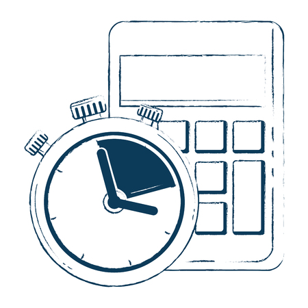 timer chronometer with calculator vector illustration designのイラスト素材