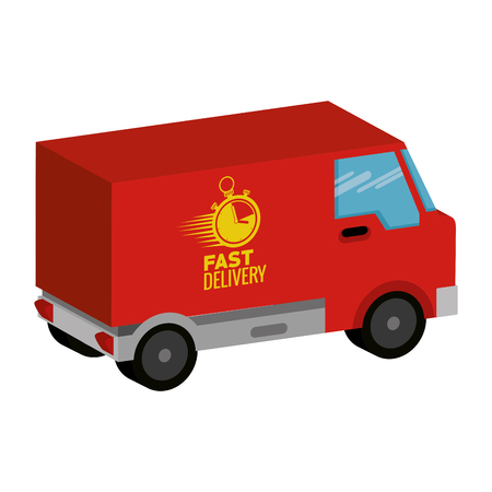 delivery van with chronometer vector illustration designのイラスト素材