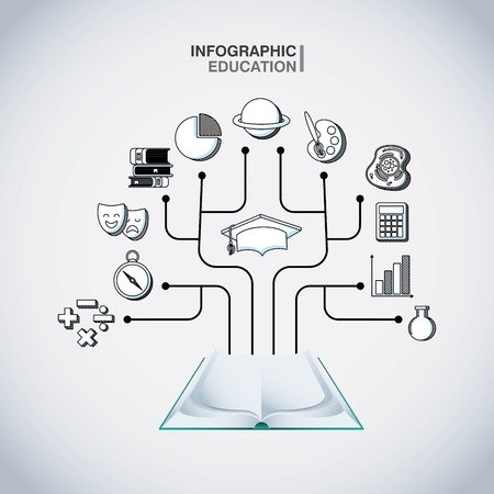 infographic education presentation icons vector illustration designのイラスト素材