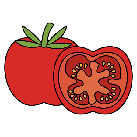 fresh tomato slide healthy food vector illustration designのイラスト素材