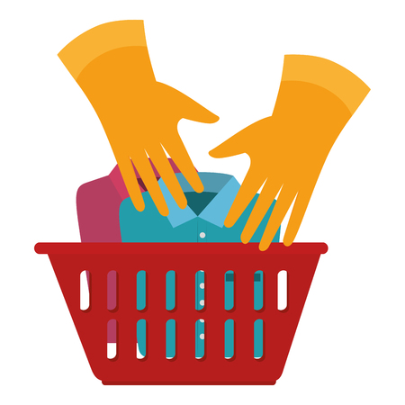 laundry service basket equipment vector illustration designのイラスト素材