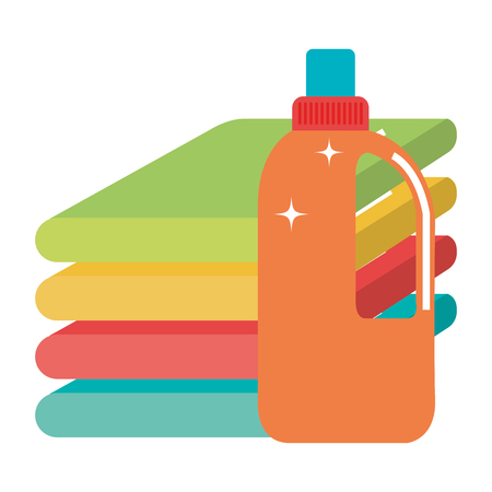 clothes folded with detergent bottle vector illustration designのイラスト素材