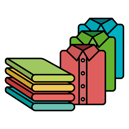 shirts and clothes laundry service vector illustration designのイラスト素材