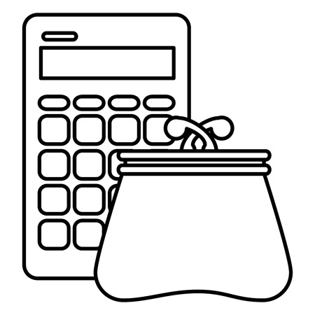 calculator with wallet icon vector illustration designのイラスト素材