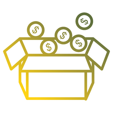 coins money in box vector illustration designのイラスト素材