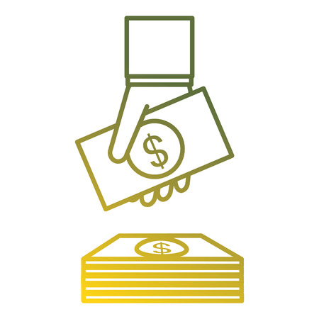 hand with bills money vector illustration designのイラスト素材