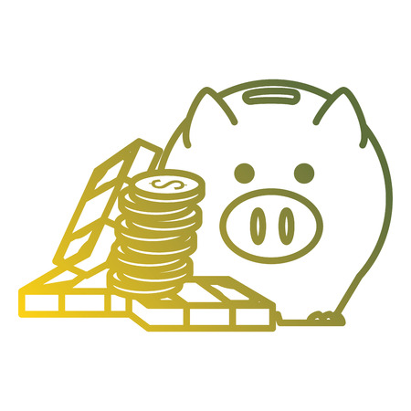 piggy savings economy icons vector illustration designのイラスト素材