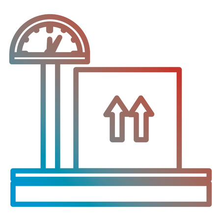 carton box with balance measure weight vector illustration designのイラスト素材